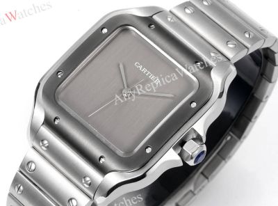 THB Factory Cartier Santos Grey/White Face Stainless Steel Band 1847 MC Movement Watch